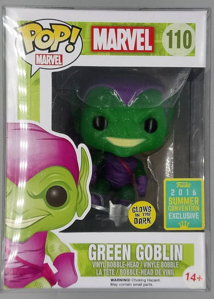 110 Green Goblin (w/ Glider) Glitter Glow - Marvel 2016 Con Funko POP Funko