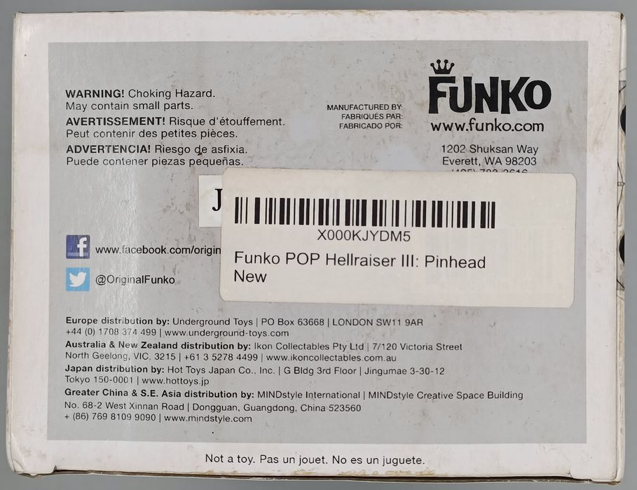 134 Pinhead - Horror - Hellraiser III - Box Damaged Funko POP