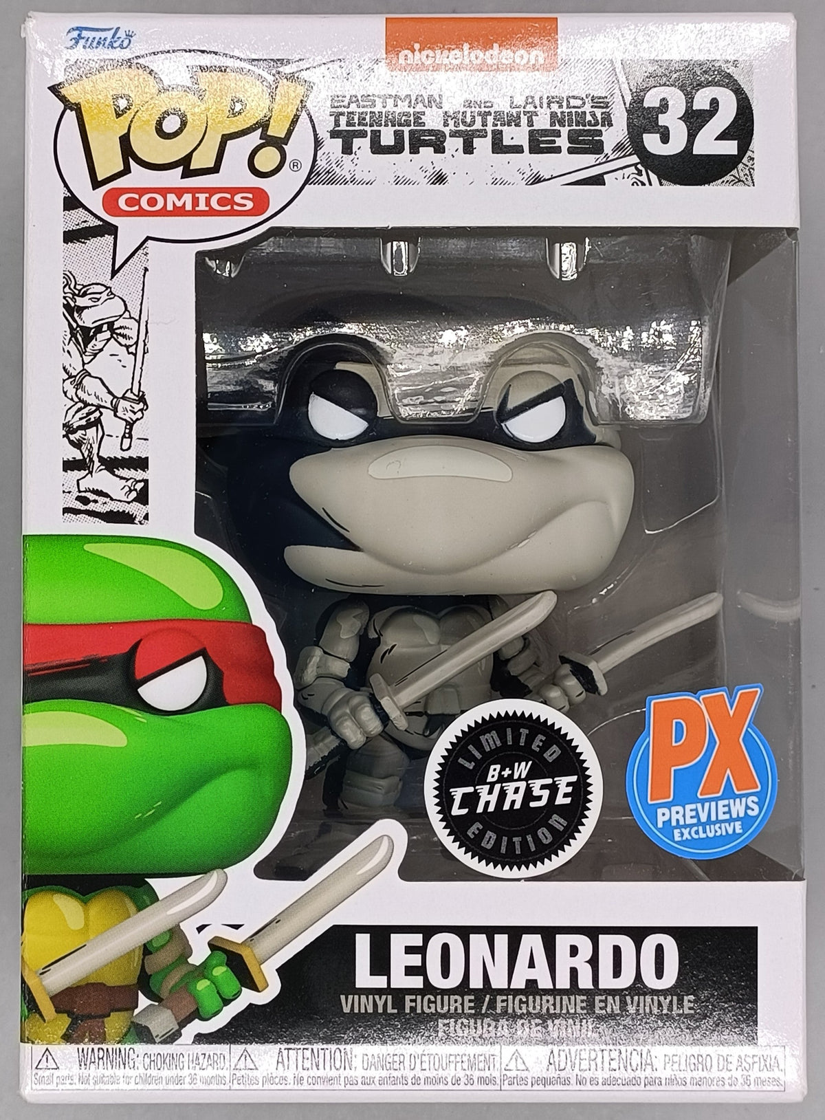 32 Leonardo B&W Chase TMNT Teenage Mutant Ninja Turtles Funko POP Funko