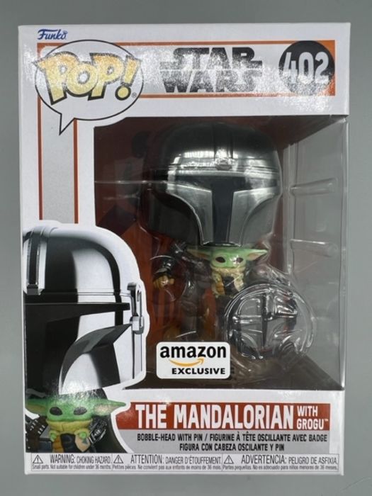 402 The Mandalorian (with Grogu) Chrome - Star Wars Funko POP