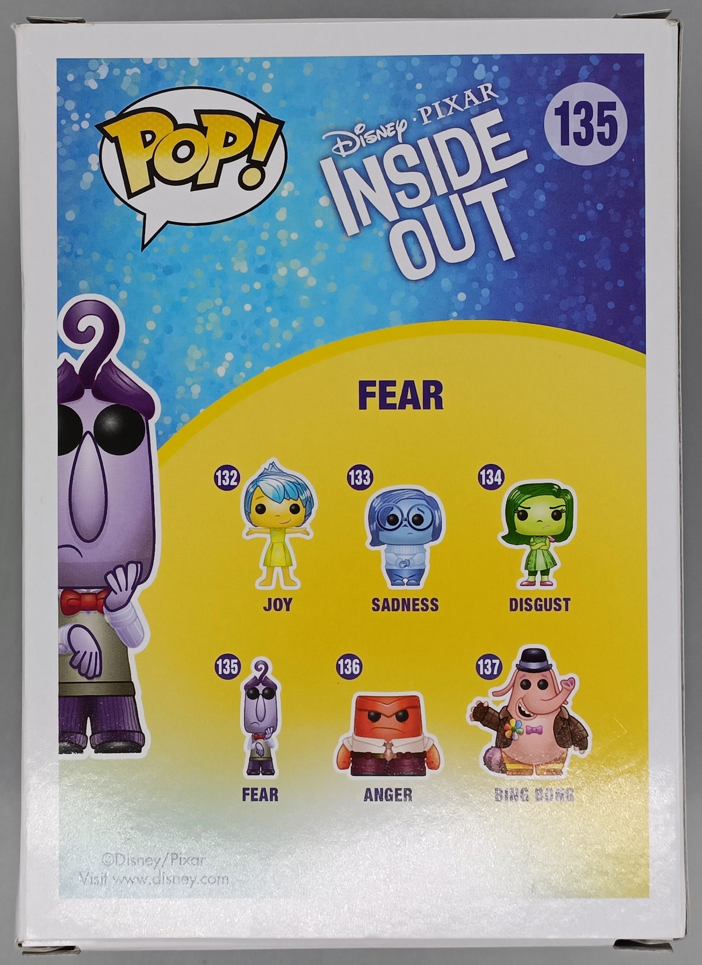135 Fear - Disney Inside Out Funko POP