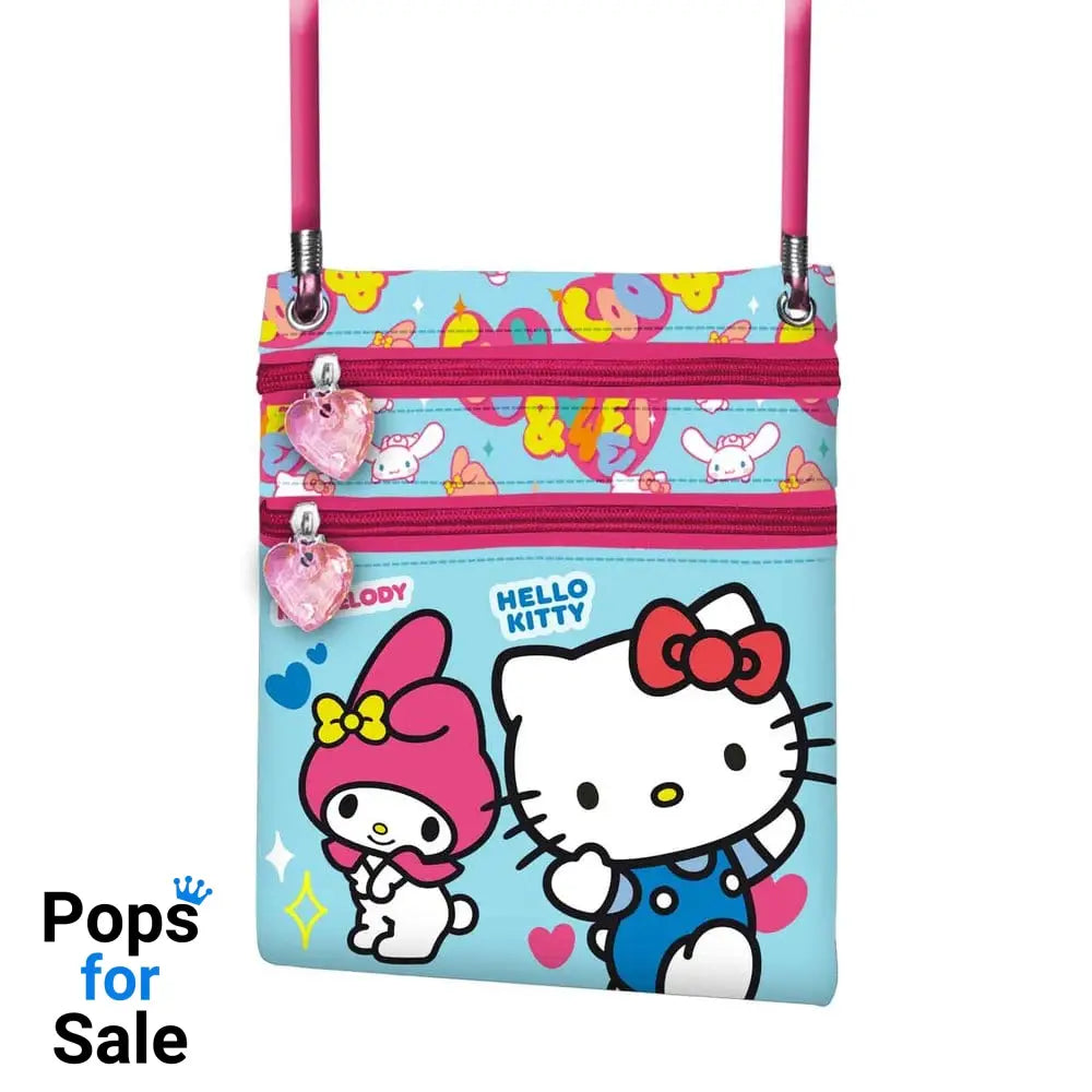 Sanrio Action Vertical Crossbody Bag Hello Kitty Friendship Blue