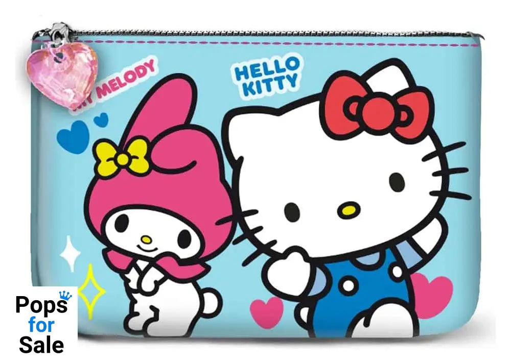 Sanrio Small Square Coin Purse Hello Kitty Friendship Blue