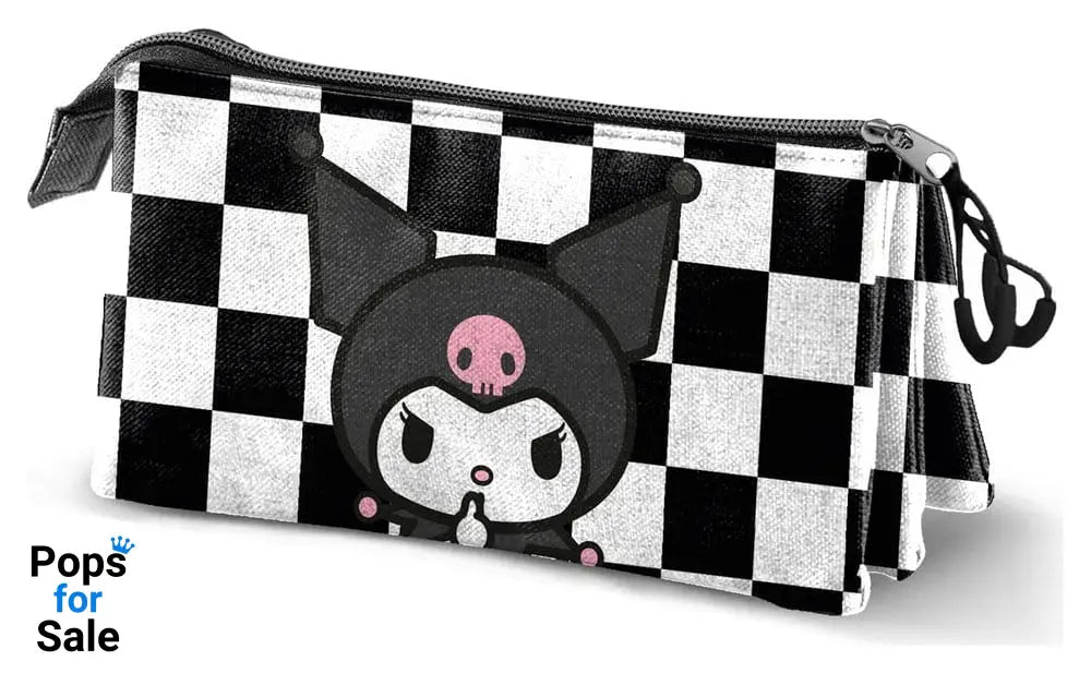 Sanrio  Triple Pencil case Kuromi Black & White