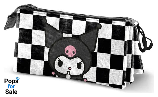 Sanrio  Triple Pencil case Kuromi Black & White