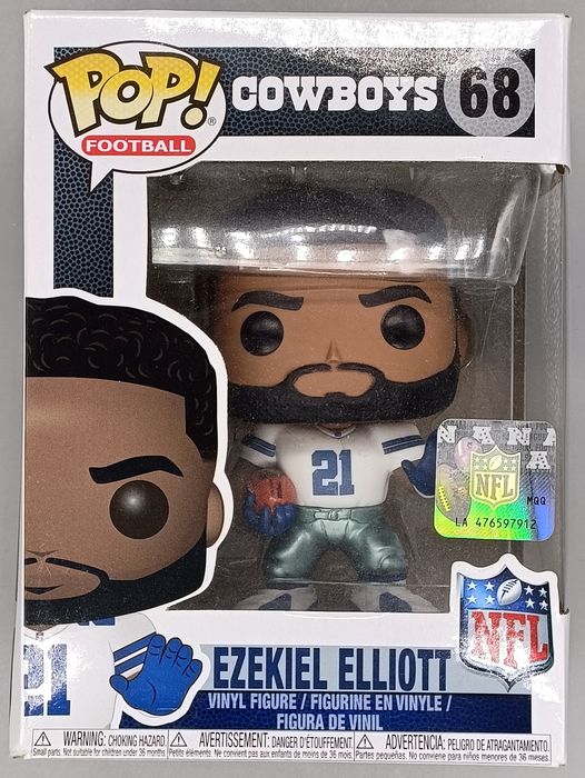 68 Ezekiel Elliott (White) - NFL Dallas Cowboys - Box Damaged Funko POP Funko