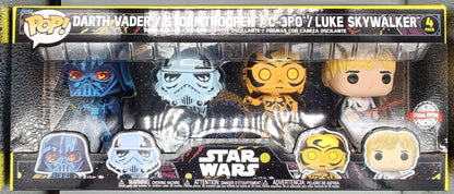 [4 Pack] Darth Vader / Stormtrooper / C-3PO / Luke Skywalker Star Wars Funko POP - Box Damaged