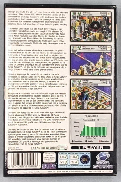 Sim City 2000 for Sega Saturn - UK PAL