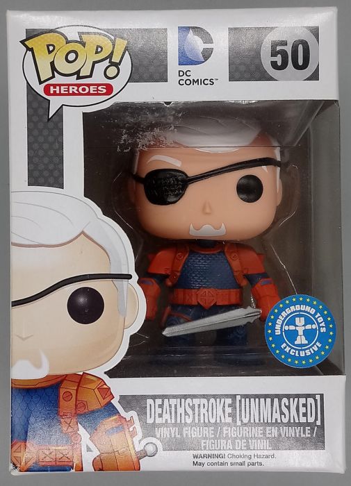 50 Deathstroke (Unmasked) - DC Comics Heroes Box Damaged Funko POP