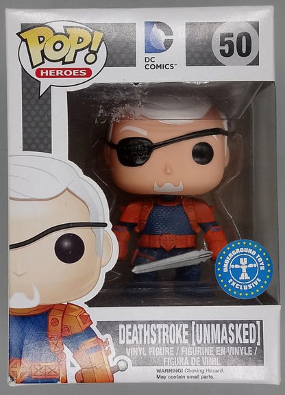50 Deathstroke (Unmasked) - DC Comics Heroes Box Damaged Funko POP