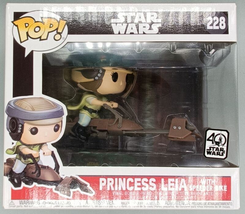 228 Princess Leia (with Speeder Bike) Deluxe Star Wars - Box Damaged Funko POP