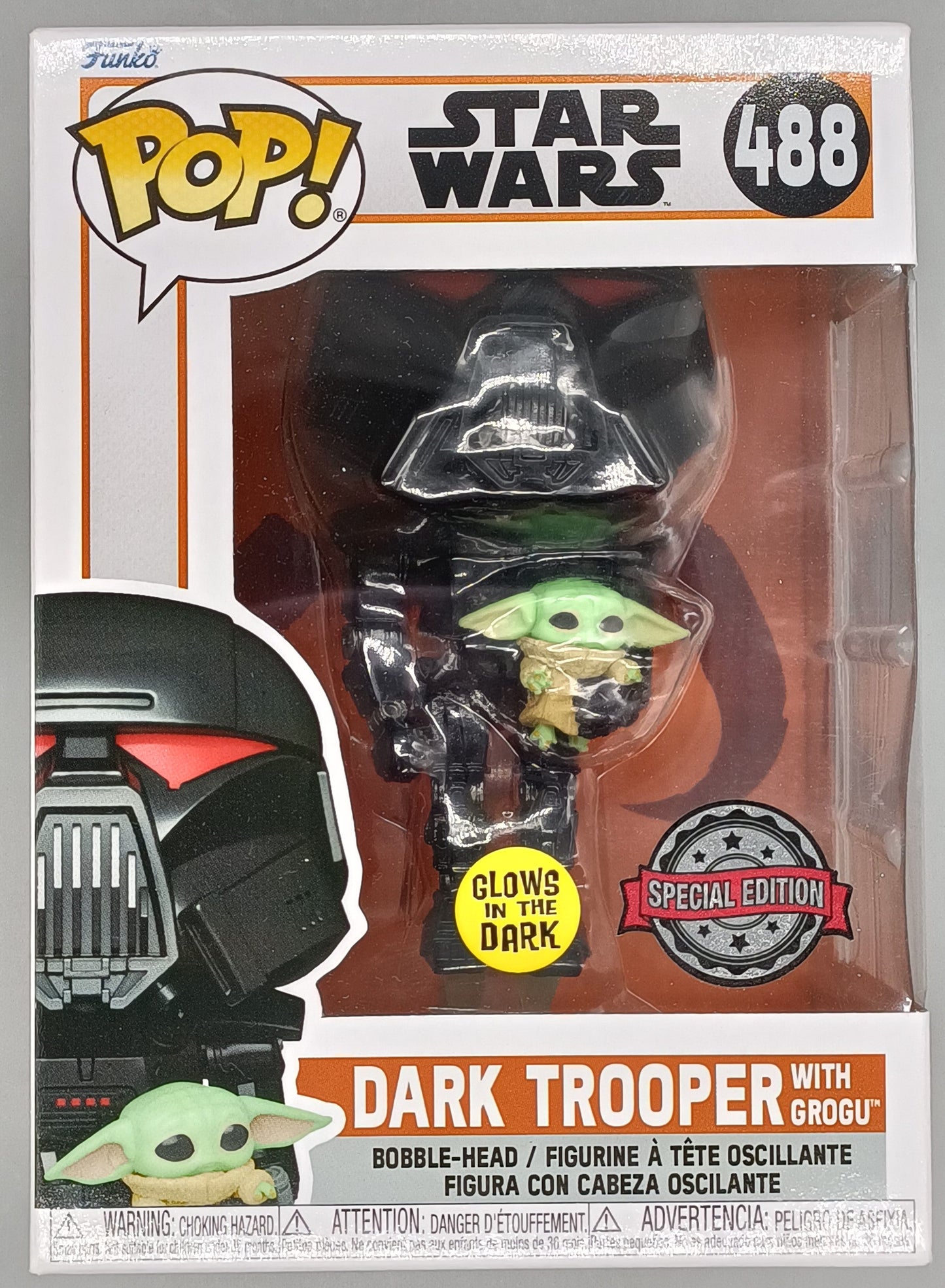 488 Dark Trooper (with Grogu) Glow - Star Wars The Mandalor Funko POP