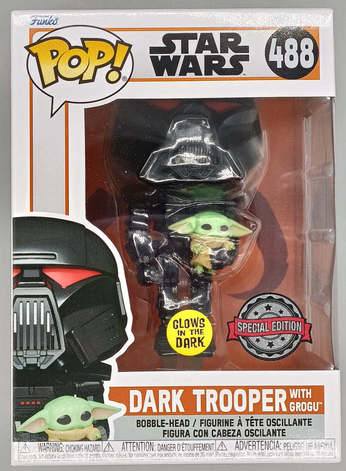 488 Dark Trooper (with Grogu) Glow - Star Wars The Mandalor Funko POP Funko