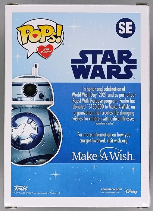 SE BB8 (MakeAWish) Metallic - Star Wars - Brand New Funko POP in Protector