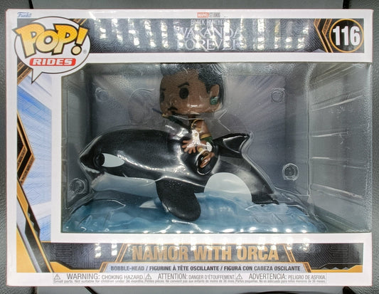 116 Namor with Orca Rides - Marvel Black Panther Wakanda Forever - Box Damaged Funko POP Funko