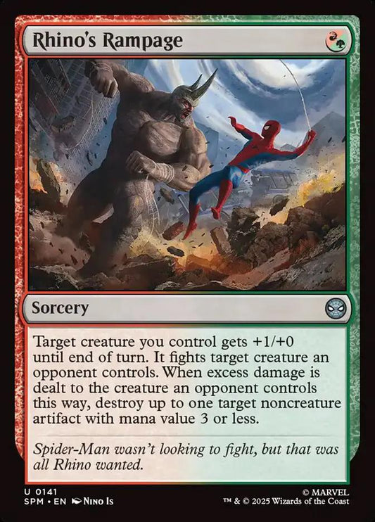 141 - Rhino's Rampage - Marvel's Spider-Man - Foil - Magic: The Gathering Card