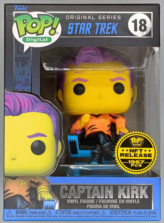 18 Captain Kirk Blacklight Star Trek - Digital 1967p Box Damaged Funko POP Funko