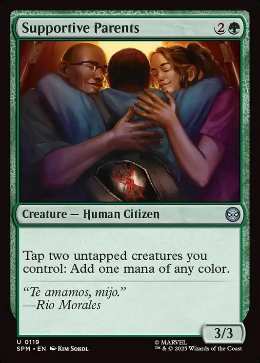 119 - Supportive Parents - Marvel's Spider-Man - Foil - Magic: The Gathering Card