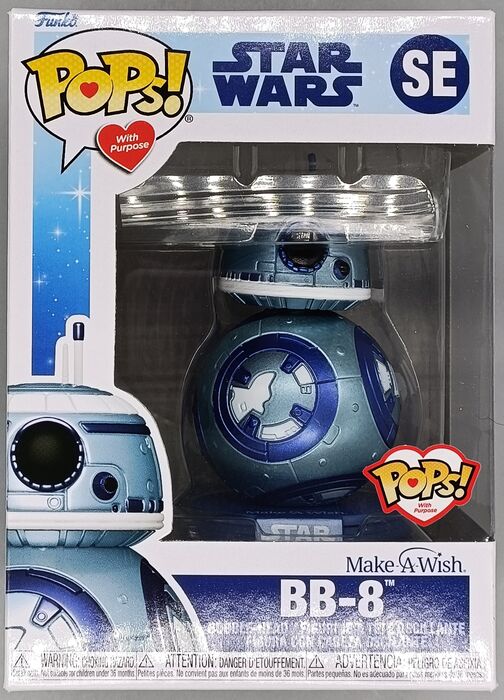 SE BB8 (MakeAWish) Metallic - Star Wars - Brand New Funko POP in Protector