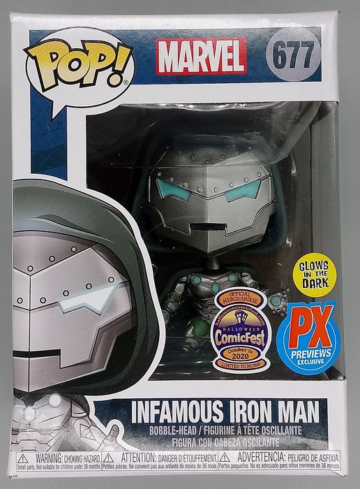 677 Infamous Iron Man - Glow - Marvel - 30000pc Limited Edition Box Damaged Funko POP Funko