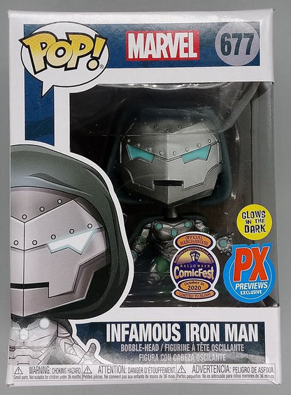 677 Infamous Iron Man - Glow - Marvel - 30000pc Limited Edition Box Damaged Funko POP Funko