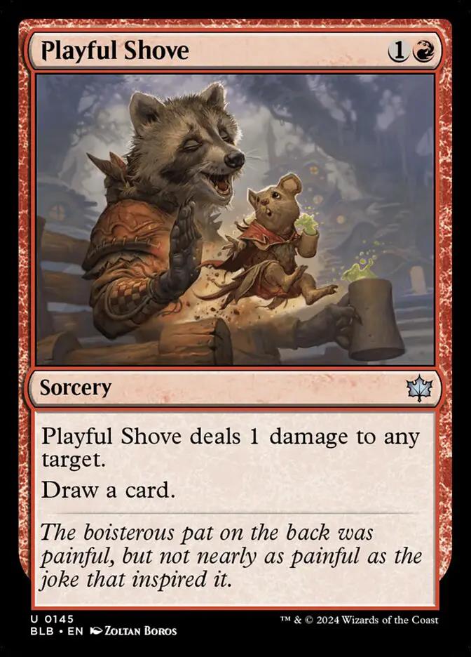 145 - Playful Shove - Bloomburrow - Foil - Magic: The Gathering Card