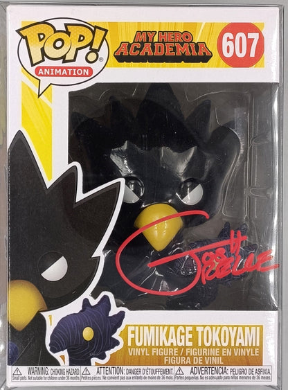 607 Fumikage Tokoyami My Hero Academia (signed Josh Grelle) COA Funko POP