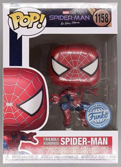 1158 Friendly Neighborhood Spider-Man Metallic Marve Box Damaged Funko POP Funko