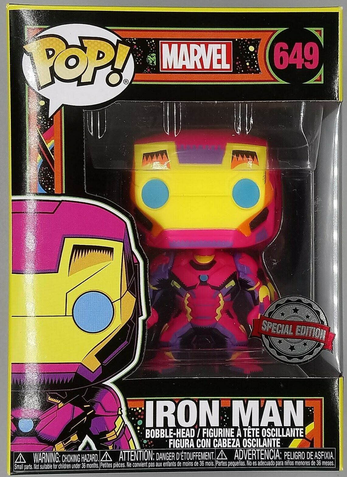649 Iron Man (Blacklight) - Marvel Special Edition Funko POP