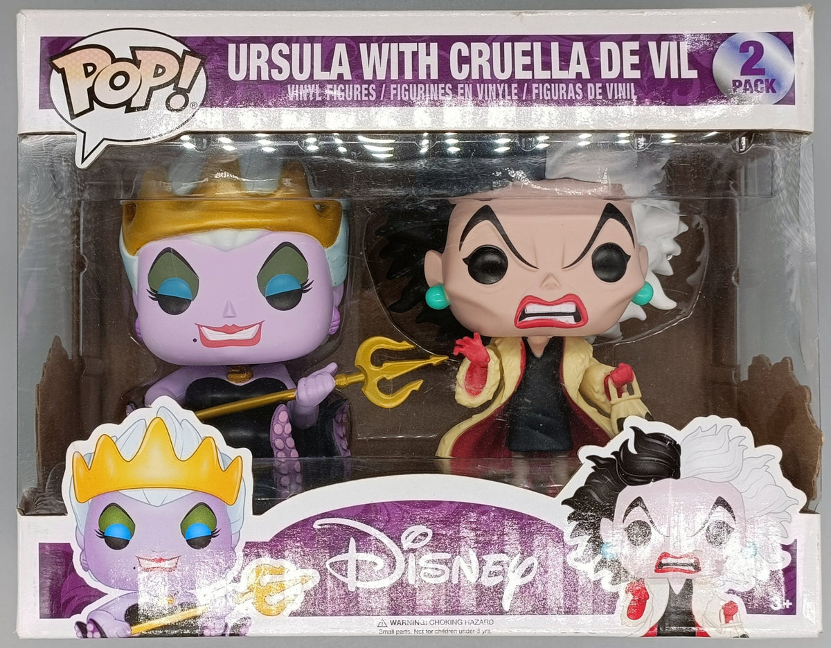 [2 Pack] Ursula with Cruella De Vil - Disney Little Mermaid - 101 Dalmations - Box Damaged Funko POP Funko