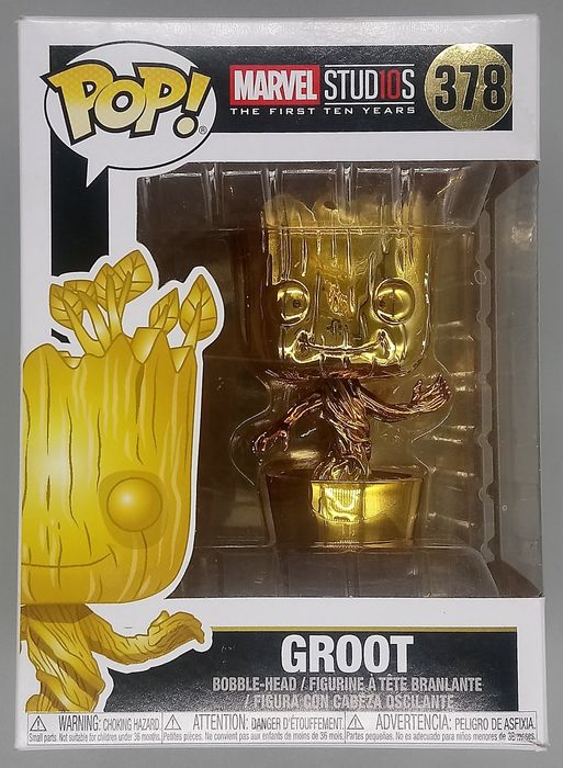 378 Groot (Gold) - Chrome - Marvel Studios 10 Years Box Damaged Funko POP Funko