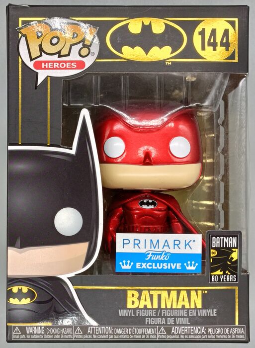 144 Batman (Red) - Metallic - 80 Years - Exclusive Box Damaged Funko POP