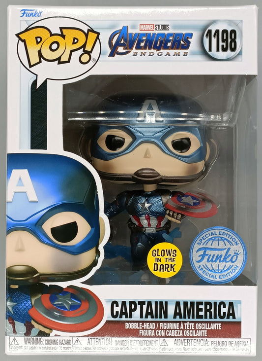 1198 Captain America (w/ Mjolnir and Broken Shield) Metallic Marvel Avengers Endgame Funko POP
