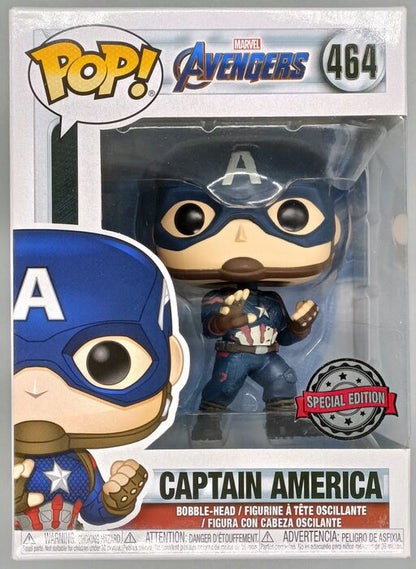 464 Captain America (Action Pose) Marvel Avengers Endgame Box Damaged Funko POP
