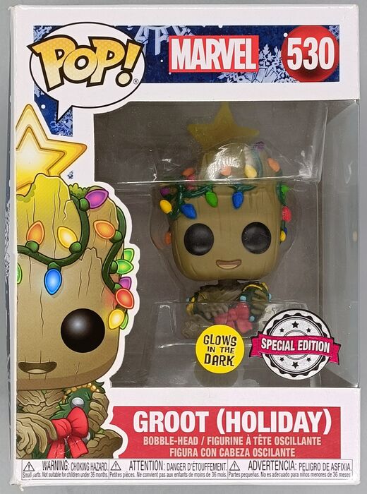 530 Groot (Holiday) Glow Marvel Guardians Of The Galaxy Box Damaged Funko POP