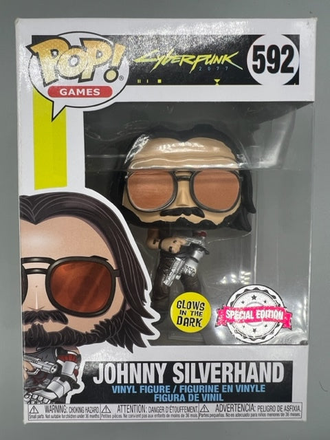 592 Johnny Silverhand (w/ Sunglasses) Glow - Cyberpunk 2077 - Box Damaged Funko POP