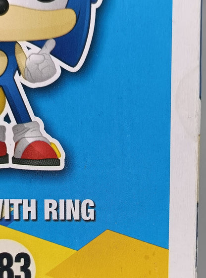 283 Sonic with Ring - Glow - Sonic the Hedghog - Box Damaged Funko POP