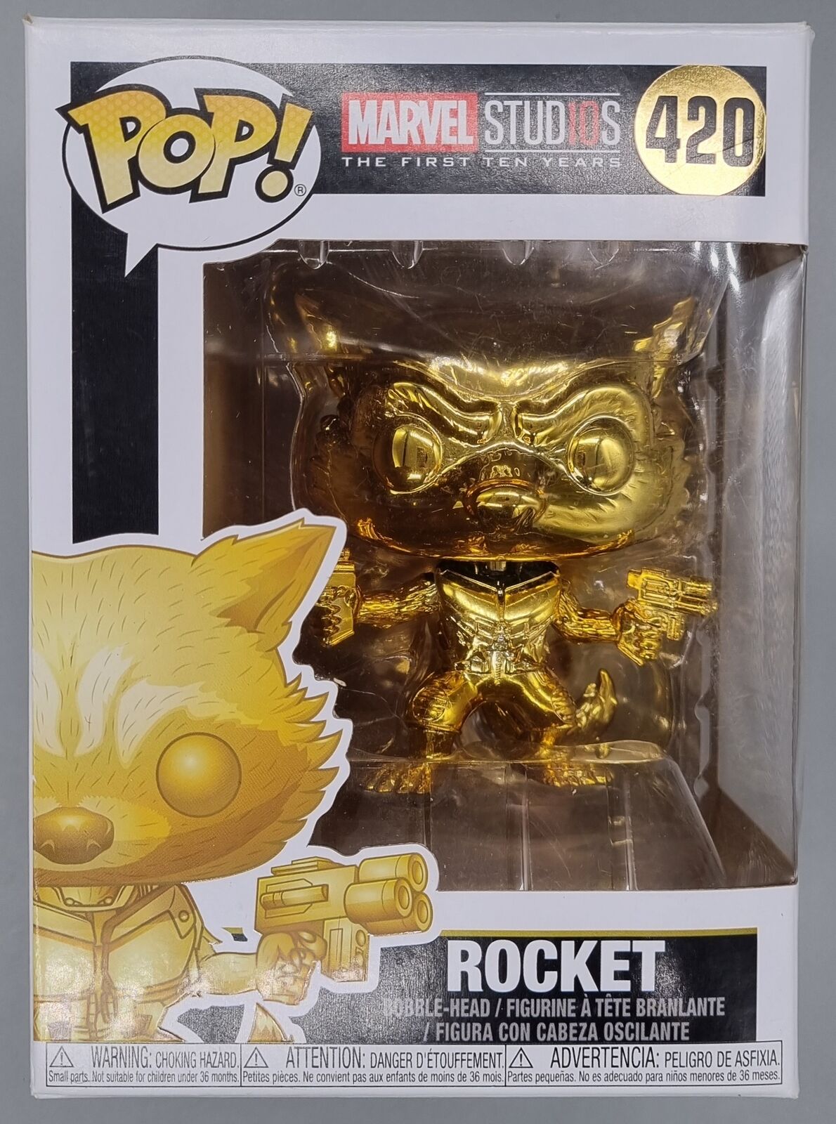 420 Rocket (Gold) - Chrome - Marvel Studios 10 Years Funko POP