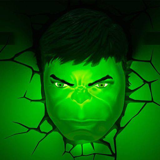 Marvel 3D LED Light Hulk Face 3D - FanofThings.co.uk