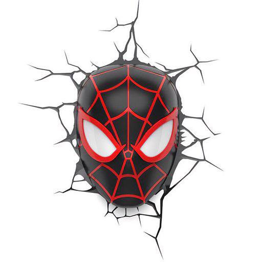 Marvel 3D LED Light Spider-Man Miles Morales Face 3D - FanofThings.co.uk