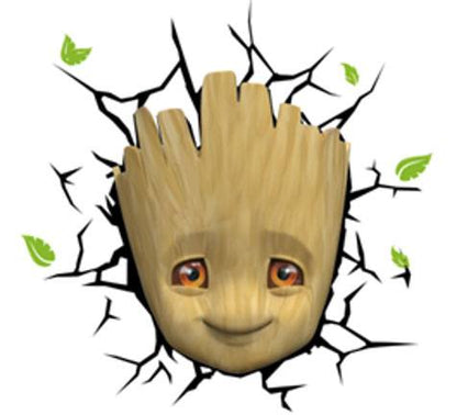 Marvel 3D LED Light Baby Groot Face 3D - FanofThings.co.uk
