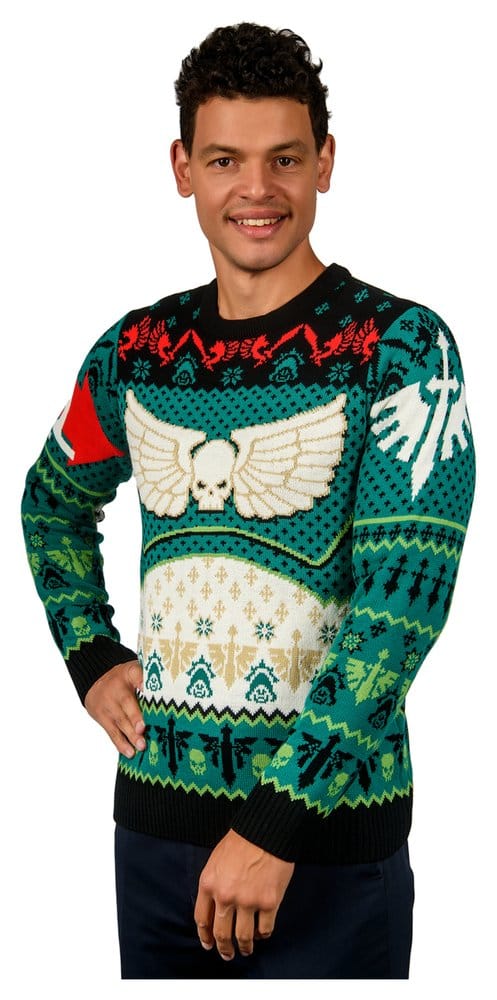 Warhammer 40,000 Christmas Sweater Dark Angels Size M