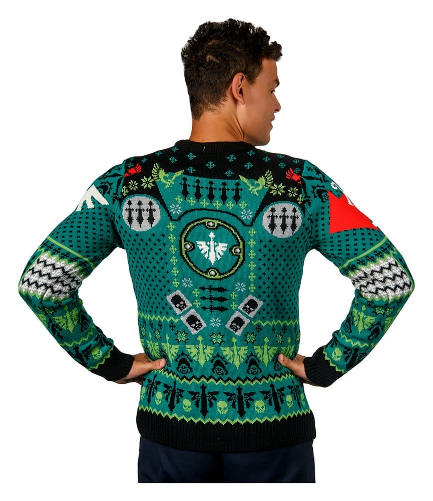 Warhammer 40,000 Christmas Sweater Dark Angels Size XS
