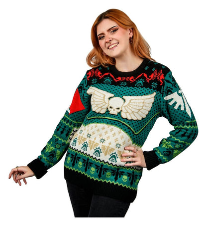 Warhammer 40,000 Christmas Sweater Dark Angels Size XS