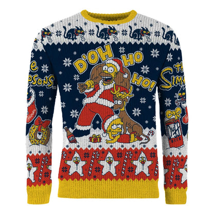 Simpsons Christmas Sweater D'oh Ho Ho! Size S
