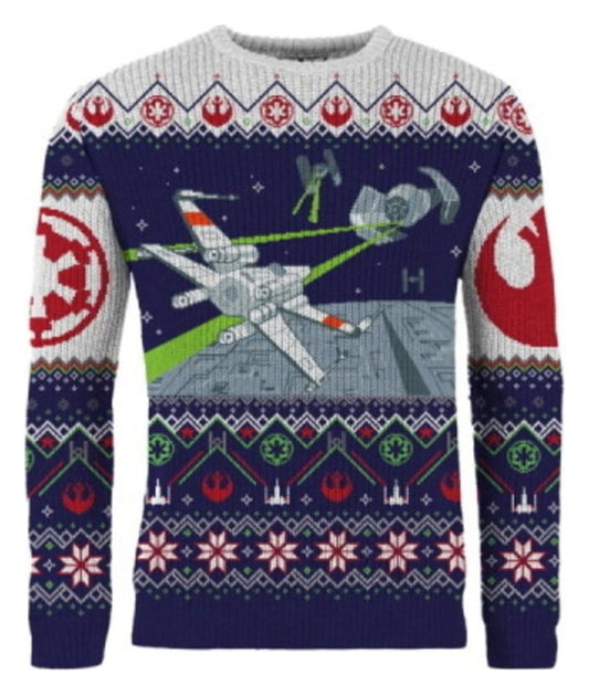 Star Wars Christmas Sweater X-Wing v TIE Fighter Size XS