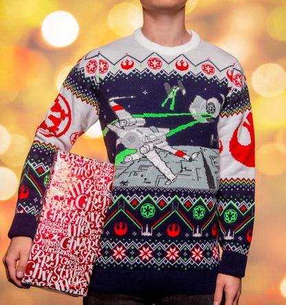 Star Wars Christmas Sweater X-Wing v TIE Fighter Size XXL