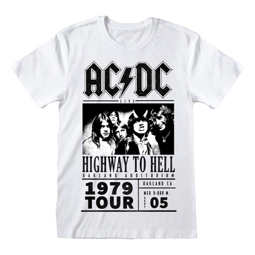 AC/DC T-Shirt Highway To Hell 1979 Tour White Size XL - FanofThings.co.uk