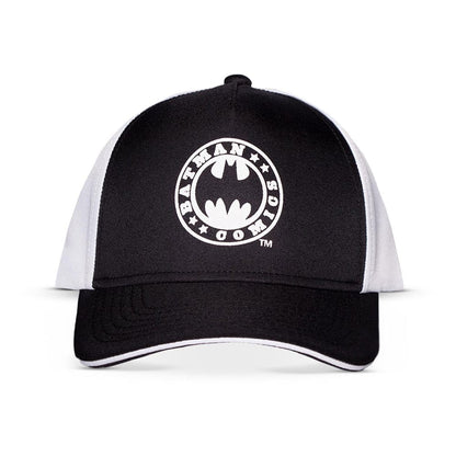 DC Comics Baseball Cap Batman Logo Black & White - FanofThings.co.uk
