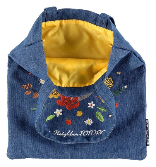 My Neighbor Totoro Tote Bag Denim Totoro & Flower Wreath